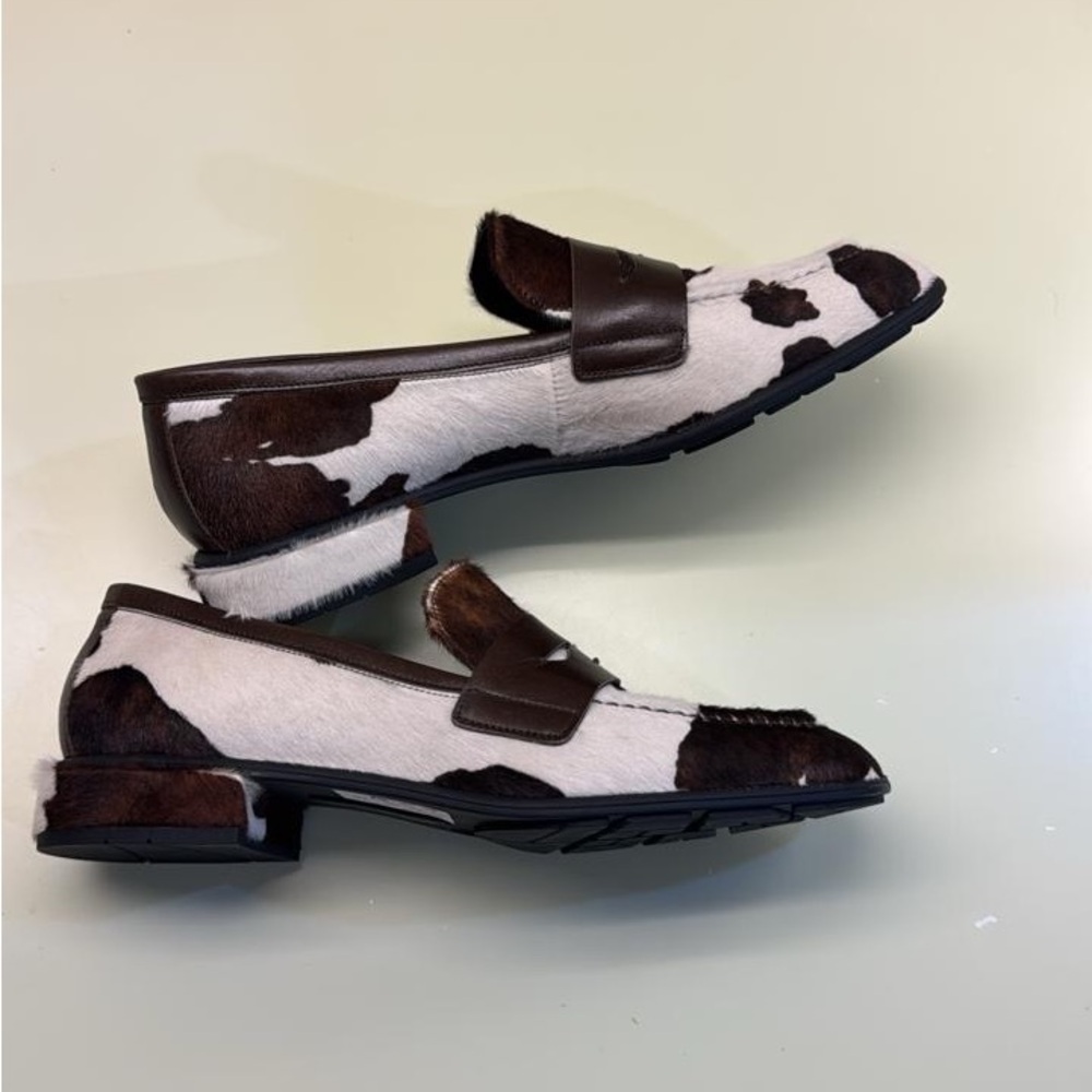 Pons Quintana cowhide leather White and Brown Loafers pony hair - Picture 3 of 5